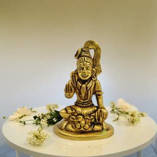 aakrati Brass Lord Mahadev Statue with Jata on his head| Lord Shiva Decorative Showpiece  -  7.62 cm