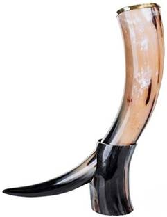 Sofiyacraft Viking Drinking Horn - 12 Inch with Horn Stand | Handmade Beer Cup Decorative Showpiece  -  15 cm