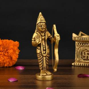 SHREEYAASH Brass Lord Bhagwan Shri Ram Ji God Idol Statue Mini Murti Decorative Showpiece  -  8.2 cm