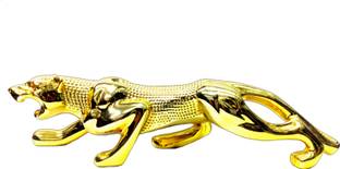 goshop Gold Plated Metal Panther Statue for Car Dashboard, Home/Office Table and Gift. Decorative Showpiece  -  25 cm