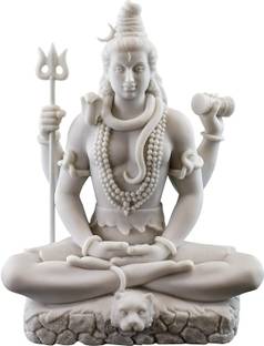 Mishtukocrafts Lord Shiva statue idol for home marble dust cold cast size 20cm for home decor Decorative Showpiece  -  20 cm