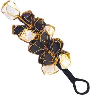 VIBESLE Black Tourmaline and Selenite and Tourmaline Hanger Protection Decorative Showpiece  -  15 cm