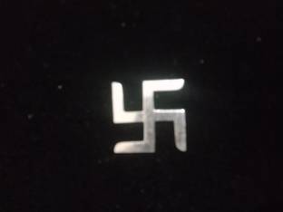 Nakoda Store Pure Silver (Chandi) Silver Swastik for Puja Temple (1 Gm) Decorative Showpiece  -  2.54 cm