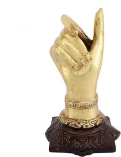 D Brasso Brass Hand Shape Stylish Pen Pencil Holder (Golden , Standard , 1.11Kgs). Decorative Showpiece  -  16 cm