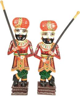 Apkamart Wooden Darbaan Royal Guards Set of 2 for Home Decor, Room Decor and Gifts Decorative Showpiece  -  60 cm