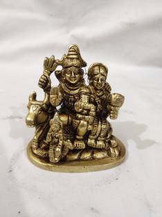 Anupam Agrawal Shiv Parivar Brass Decorative Statue, Religious Idol Showpiece, NandiShivparivar Decorative Showpiece  -  8.8 cm