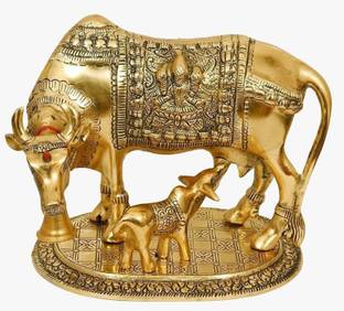 SBBCO Divine Edge Mini Kamdhenu Cow & Calf Idol Decorative Showpiece  -  16 cm