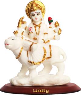 VOILA Durga Mata for Car Dashboard Decoration Idol Goddess Sherawali Statue Decorative Showpiece  -  8 cm