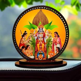GiftzLane Lord Satyanarayan Dashboard idol for Car and Home Decorative Showpiece  -  3 cm