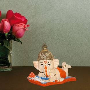 Miss Peach Handicraft Resin Divine Blessings:Graceful Ganesh Statue for Prosperity & Wisdom डेकोरेटिव शोपीस  -  13 cm