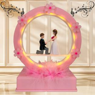 BLISSFUL Love Ring Light Couple with Music, Gift for Valentines Day Wedding New Year Xmas Decorative Showpiece  -  18 cm