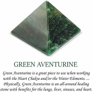 CRYSTU Green Aventurine Pyramid Natural Crystal Pyramid 30-35 mm Reiki Healing Stone Pyramid For Vastu Correction And Increase Energy Decorative Showpiece  -  3 cm