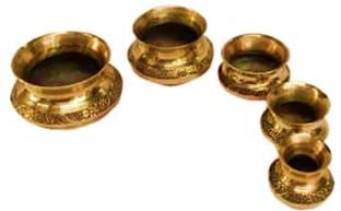 MiiArt Handmade Handicraft Items, .Brass Antique (size-13 cm) 1 Pack in 5 pcs. Decorative Showpiece  -  11 cm