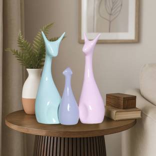 GW Creations Lucky Deer Figurines Family Piano Finish Figures Home Decorative Showpiece  -  25 cm