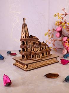 DARIDRA BHANJAN Shri Ram Mandir Ayodhya Temple Multicolour shri ram janm bhumi mandir wooden Stone Home Temple
