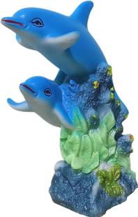ATUT Dolphin Showpiece, statue for Home Decoration in Medium size, Decorative Showpiece  -  17.5 cm