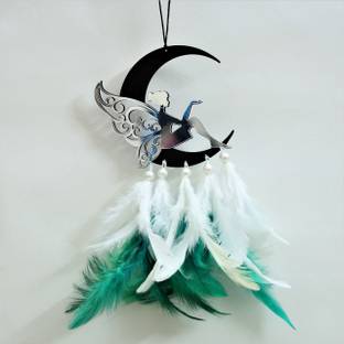 Artle Media Decorative and Half Moon With Fairi Dream Catcher For Car Hanging | Home Decor Decorative Showpiece  -  20 cm