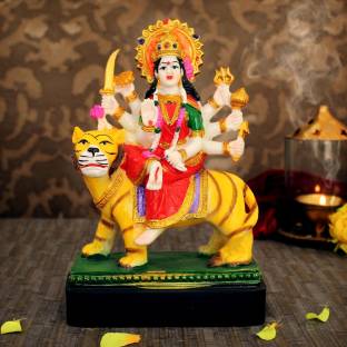 TIED RIBBONS Goddess Nav Durga Devi Sherawali MATA Murti Idol Decorative Showpiece Decorative Showpiece  -  22 cm