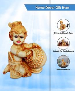 Newven 6 Inch Handcrafted Vennakannan home decor items wall hangings statues of gods figurines decoration house warming gifts Decorative Showpiece  -  14 cm