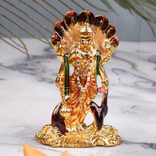 Jagyash Lord Vishnu Statue 9 cm Religious Idol & Figurine Metal Multicolor Decorative Showpiece  -  9 cm