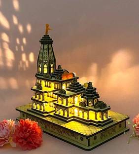 FashoplexOne Shree Ram Mandir With LED Lights Decorative Showpiece  -  25 cm