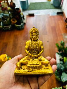 Adordecor "Divine Lord Hanuman Meditation Idol for Car Dashboard - Serene Pose Decorative Showpiece  -  12 cm