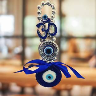 BZILO Metal OM Evil Eye Hanging for Home & Car | for Good Luck Design May vary D77 Polyresin Windchime