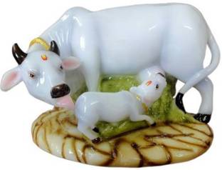 SmsTraders Cow With Calf Decorative Showpiece  -  8 cm