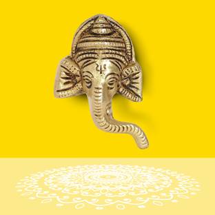 10club Wall Hanging Lord Ganesha Idol | Ganesh Idol with Left-Side Trunk Decorative Showpiece  -  2.5 cm