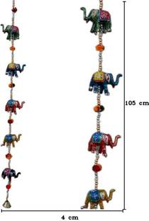 Traditional Rajasthan Handicraft Multicolor Elephant Door Hanging Decorative Showpiece  -  105 cm
