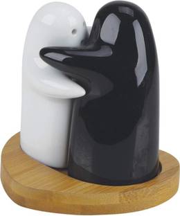 TREANDCARD 2 Piece Ceramic Cuple Hug Man & Human Shape Beautiful Salt & Paper Decorative Showpiece  -  9 cm