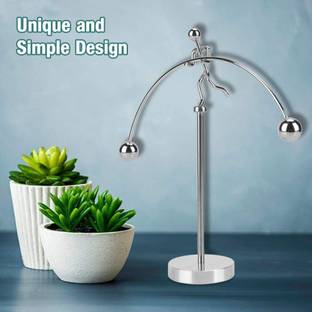 Gabani fashion Newton Cradle Balancing Man Toy for Table Perpetual Motion Toy Pendulum Decorative Showpiece  -  18 cm