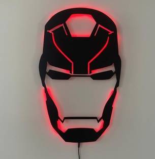 MAZOX MAZOX IRON MAN Red led light sign Decor डेकोरेटिव शोपीस  -  35 cm