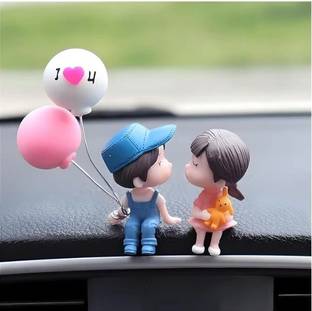 SHIGOSHREE CUTE COUPLE CAR DASHBOARD DECOR PAIR Decorative Showpiece  -  4 cm