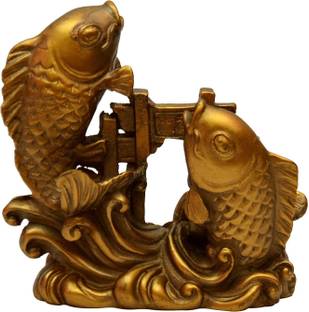 Feng Shui Art Vastu / Fish For Good Luck And Prosperity Or Double Fish for Good luck and prosperity Decorative Showpiece  -  8 cm