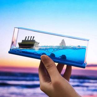 ARY Car Interior Dashboard Decoration, Titanic Wave Cruise Ship, Liquid Wave Decorative Showpiece  -  5.5 cm