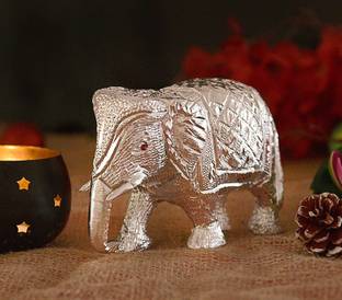 HOUZZPLUS Metal Sculptures Elephant For Showpiece and Decoration Decorative Showpiece  -  10 cm