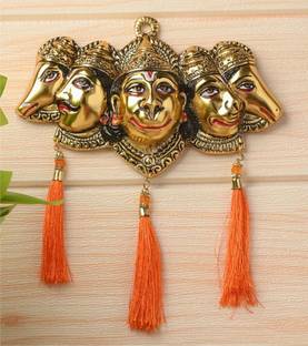Yashvedastore panchmukhi hanuman wall hanging in Wall Decor Items Decorative Showpiece  -  10 cm
