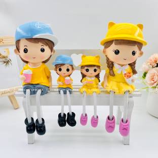 Elegant Lifestyle Cute Foodie Family Gift Set, Resin Hanging feet Craft Unique Gift for Home Decor Decorative Showpiece  -  8 cm