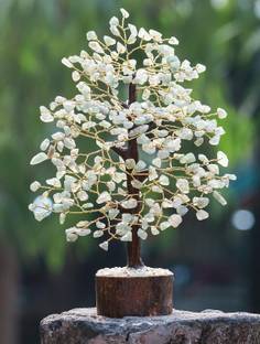 VIBESLE Green Jade Stone Tree, Chakra Tree, Crystal Tree of Life Feng Shui Gift Decorative Showpiece  -  25 cm