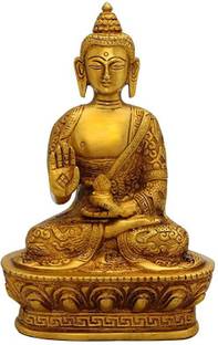 Filfora Metal Buddha Statue for Home Decor Office Corporate Gift Meditation Figurine Decorative Showpiece  -  20 cm