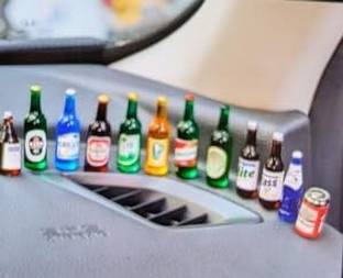 YOURKARTS.COM Mini Bottle Set of 10 for Car Dashboard, Home Décor, for Car Interiors Decorative Showpiece  -  5 cm