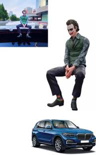 MSNP Big Multicolour Batman Joker Statue For Car Dashboard/Bumper Bonnet-312 Decorative Showpiece  -  24 cm