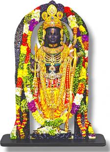 saf MDF Cutout of Ram Lalla Statue in Ayodhya Mandir (2D), Idol Home D?cor Decorative Showpiece  -  25 cm