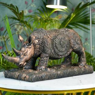 Mayii Resin Rhino Decor Decorative Showpiece  -  17.5 cm