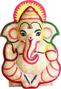 Harsatraders Vetiver Vinayagar|Vinayakar 9inch|Vetiver/khus ramacham /lavancha root Decorative Showpiece  -  22 cm