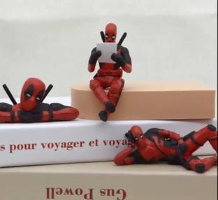 Autocrix Deadpool Action Figure PVC Model -Set of 3 for Home,Car Interiors,Collectibles Decorative Showpiece  -  10 cm