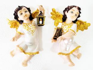 Divine Creations Wall Hanging Guardian Angels Statue for Altar Decorative Showpiece  -  13 cm