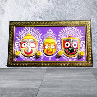 Dhaksh handicrafts Lord jagannath photo frame idol of made of marble of 34.5cmx19.5cm Decorative Showpiece  -  19.5 cm