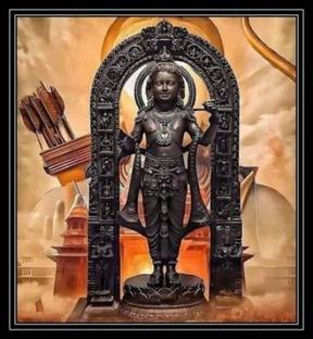 Wellberg MDF Cutout Replica of Ram Lalla Statue in Ayodhya Mandir Decorative Showpiece  -  29 cm